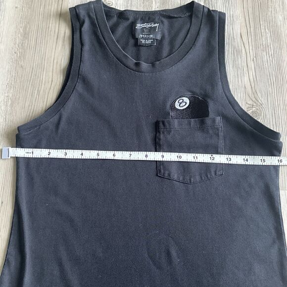 Vintage Y2K Stussy 8 Ball Logo Japan Women’s Black Midi Dress Size Medium - Picture 7 of 12